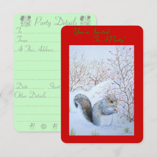 Invitación arte de la vida silvestre de la escena de la nieve