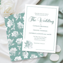 Arte de línea Caligrafía Verde Salvia Floral Boda