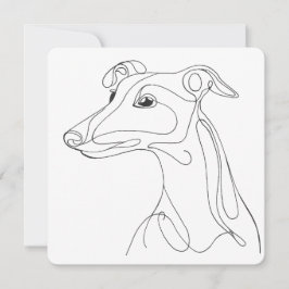 Invitación Arte de línea de galgo dibujado a mano - Diseño mi