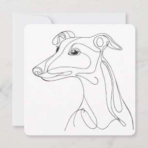 Invitación Arte de línea de galgo dibujado a mano - Diseño mi
