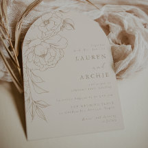 Arte de línea elegante boho floral vintage boda