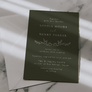 Invitación Arte de línea moderna elegante de boda