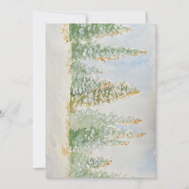 Invitación arte de los árboles de nieve (Anverso)