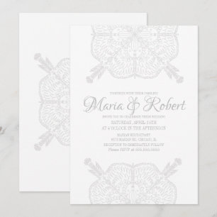 Invitación Arte de mandala bohemio minimalista boda boho