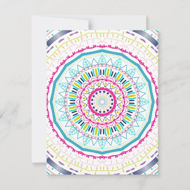 Invitación Arte de Mandala Colorido Vibrante (Anverso)