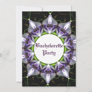 Invitación Arte de Mandala de Floral Púrpura en Calidoscopio