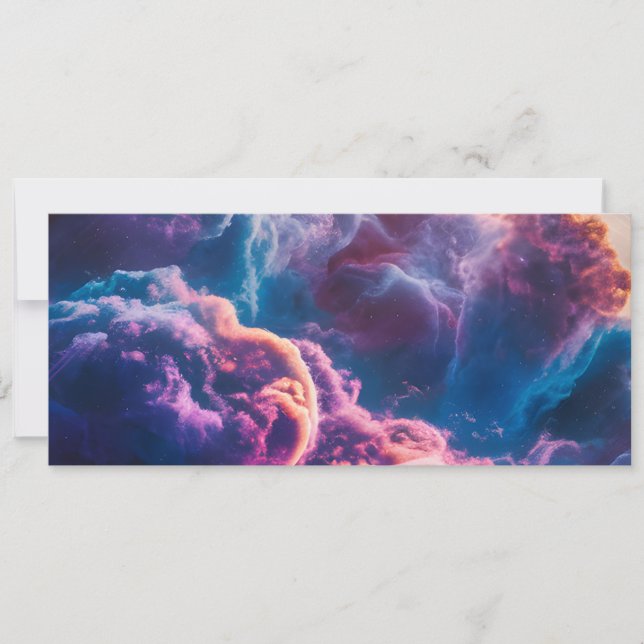 Invitación Arte de Nebulosa Espacial Abstracta - Cósmico Colo (Anverso)