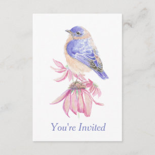 Invitación Arte de pájaro azul de Eastern Bluebird acuarela