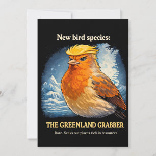 Invitación Arte de Pájaro Satírico Político Greenland Grabber