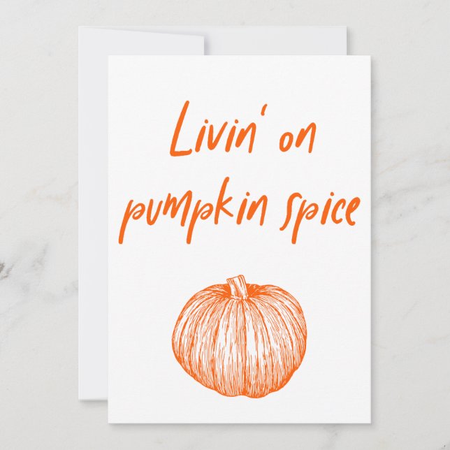 Invitación Arte de Palabras Kawaii de Otoño Delicioso Especia (Anverso)