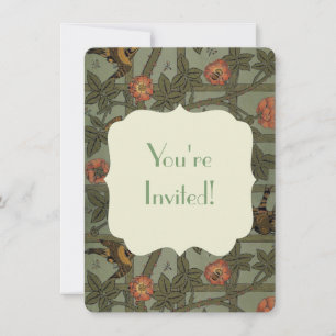 Invitación Arte de papel pintado de enrejado de William Morri