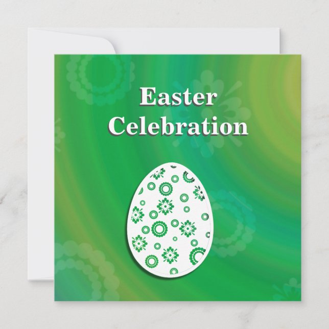 Invitación Arte de papel retro de huevo de Pascua Moderno (Anverso)