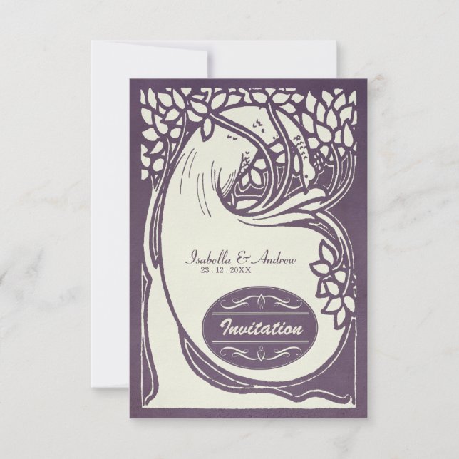Invitación Arte de pavo real (Anverso)