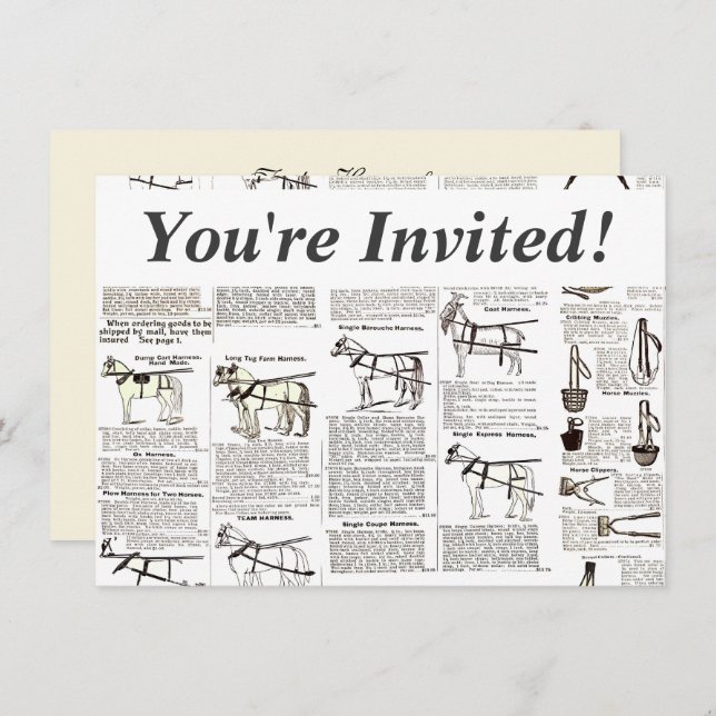 Invitación Arte de periódicos de publicidad de antigüedades d (Anverso / Reverso)