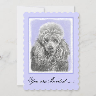 Invitación Arte de perro azul grisáceo de juguete en miniatur