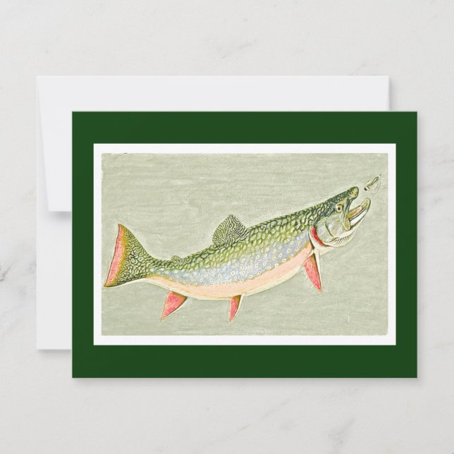 Invitación Arte de pesca con trucha de vintage (Anverso)