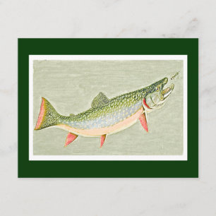 Invitación Arte de pesca con trucha de vintage
