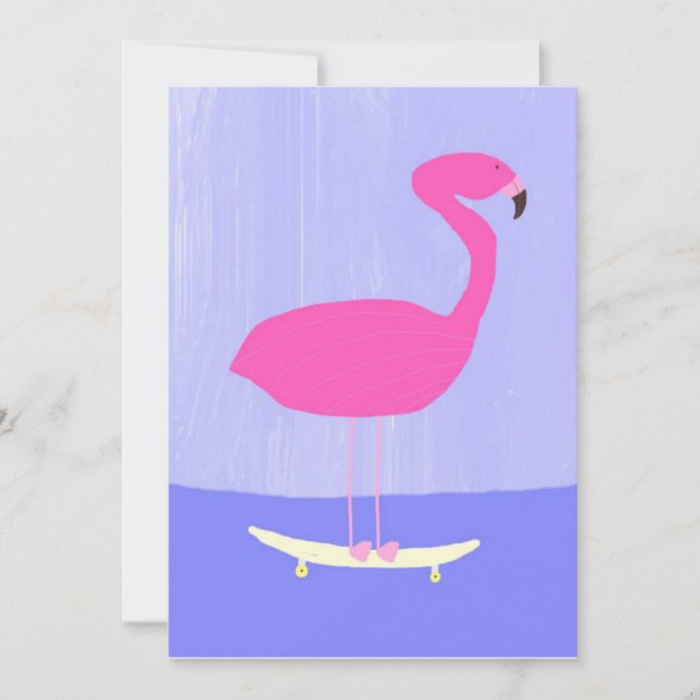 Invitación arte de pintar flamingo (Anverso)