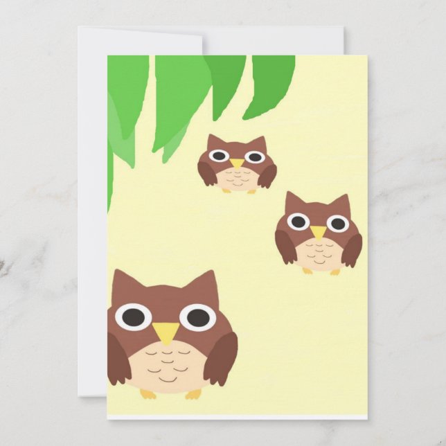 Invitación arte de pintura de búho (Reverso)