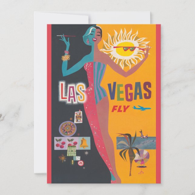 Invitación Arte de póster de viajes de apuestas de Las Vegas (Anverso)