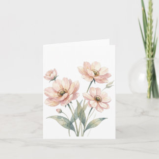 Invitación Arte de ramo de acuarela floral de rosa suave