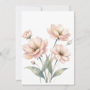 Invitación Arte de ramo de acuarela floral rosa suave