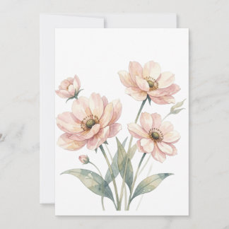 Invitación Arte de ramo de acuarela floral rosa suave