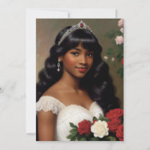 Arte de rosas de debutante afroamericana bonita