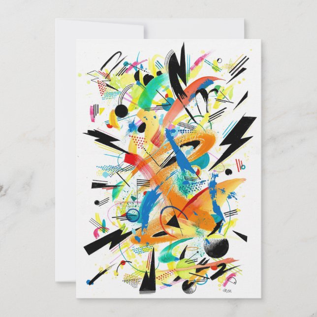 Invitación Arte de trueno moderno (Anverso)