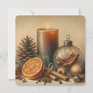 Invitación arte de velas de Navidad