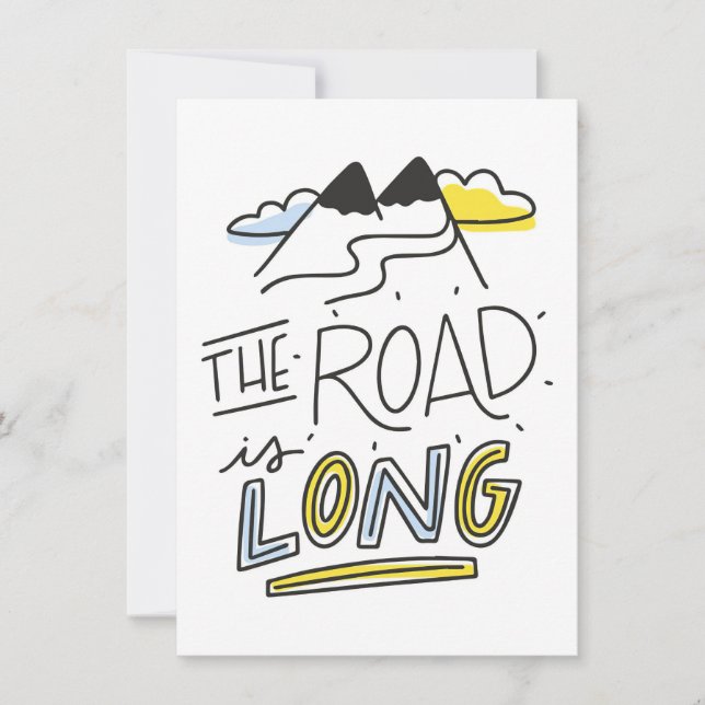 Invitación Arte de viaje El camino es largo (Anverso)