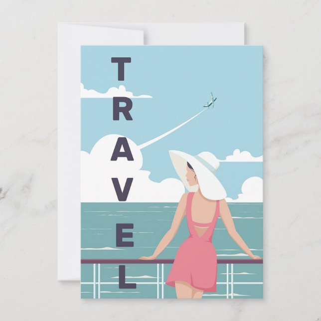 Invitación Arte de viaje Tiempo para viajar (Anverso)