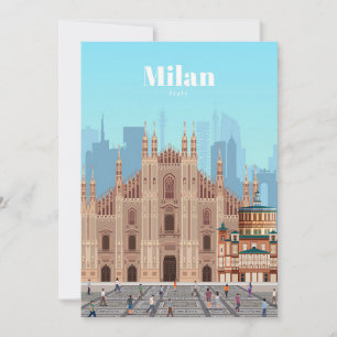 Invitación Arte de viaje Viaja a Milán Italia