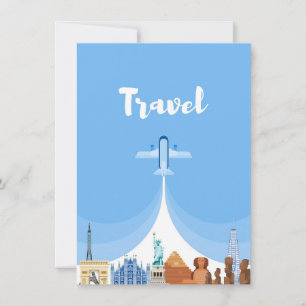 Invitación Arte de viaje Viaja por el mundo