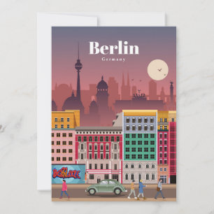 Invitación Arte de viaje Viajar a Berlín Alemania