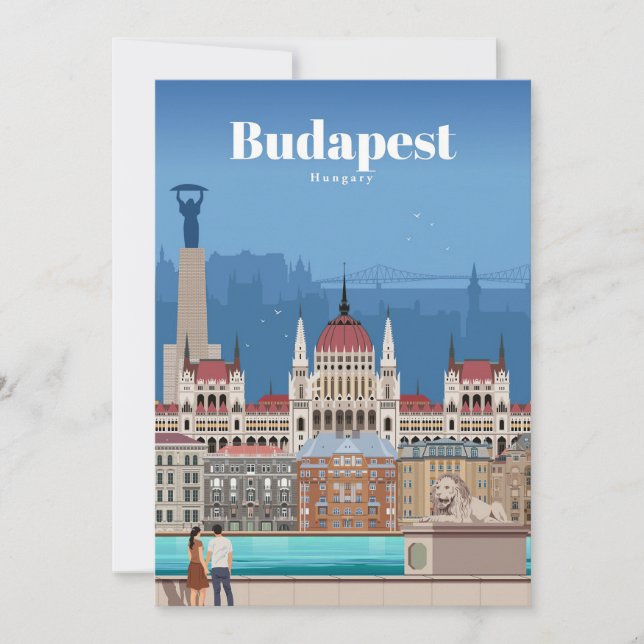 Invitación Arte de viaje Viajar a Budapest (Anverso)