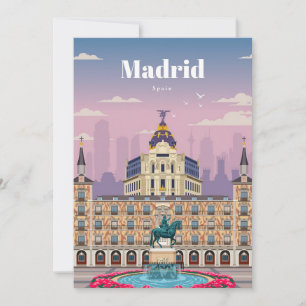 Invitación Arte de viaje Viajar a Madrid España