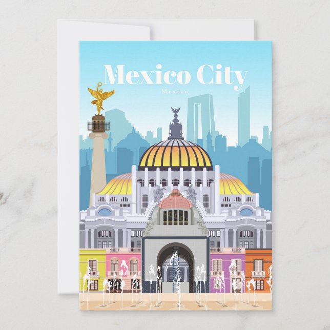 Invitación Arte de viaje Viaje a la Ciudad de México (Anverso)