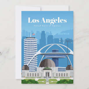 Invitación Arte de viaje Viaje a Los Ángeles