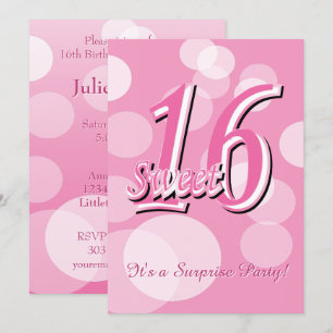 Invitación Arte de Word Sweet 16   16.º cumpleaños
