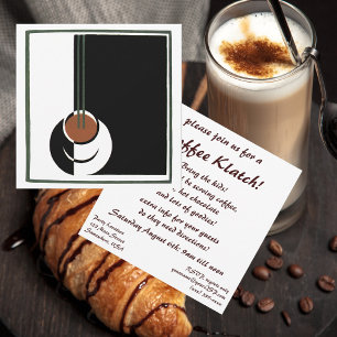 Invitación Arte Deco Antiguo, Taza de Café con Vapor