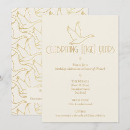 Invitación Arte Deco con filigrana de oro | Cumpleaños de gan
