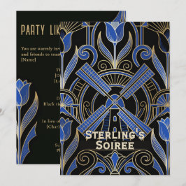 Invitación Arte Deco de Ámsterdam | Cumpleaños personalizado