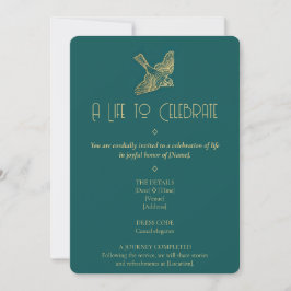 Invitación Arte Deco de Filigrana de Oro | Memorial de Foto d