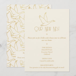 Invitación Arte Deco Filigrana de Oro   Regalo de Casa de Gan