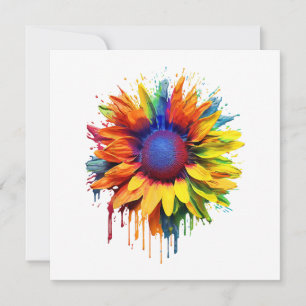 Invitación Arte del girasol Resumen Flor Pintura de pintura S