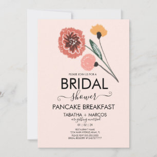 Invitación Arte dibujado a mano de flores silvestres para duc