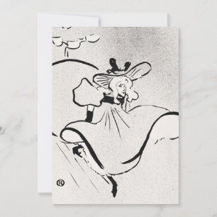 Invitación Arte en blanco y negro Jane Avril por Toulouse Lau