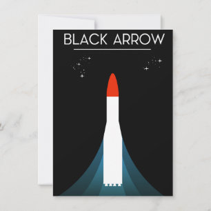 Invitación Arte Espacial del Cohete Flecha Negra Británica