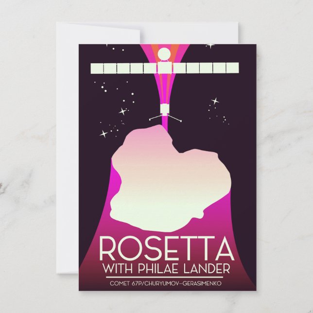 Invitación Arte espacial Rosetta & Philae Lander. (Reverso)